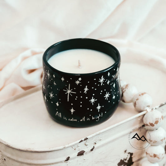 All is calm, All is bright Ceramic Pot Planter Soy Candle
