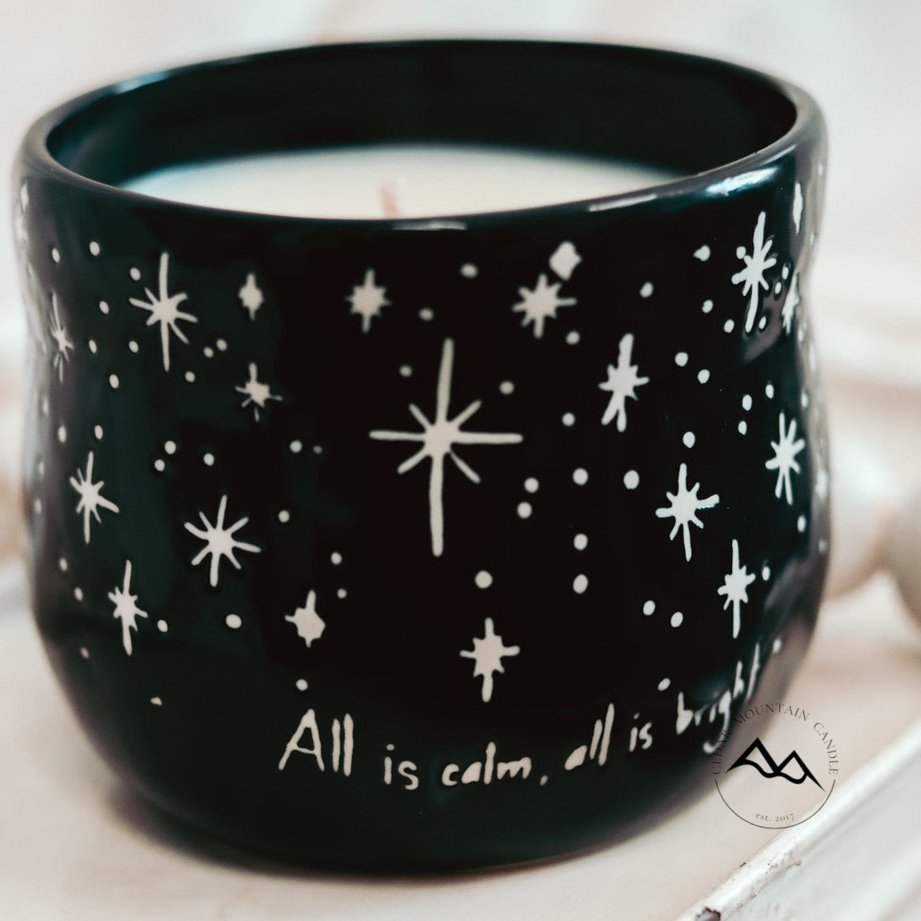 All is calm, All is bright Ceramic Pot Planter Soy Candle