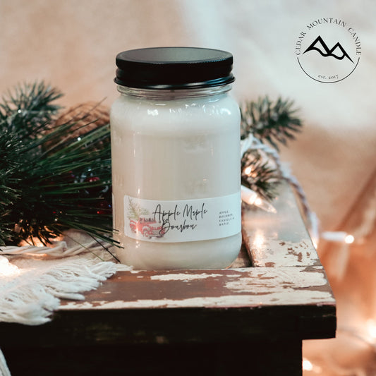 13 oz Christmas Farm Truck Mason Jar Soy Candle