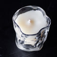 Load image into Gallery viewer, Clear Wave Shaped Glass Candle with Bamboo Lid - Choose Your Scent
