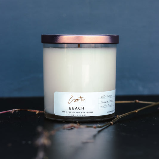 Exotic Beach - 9 oz Whiskey Glass Candle