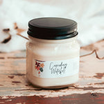 Fall Leaves Mason Jar Soy Candle - Choose Size and Scent