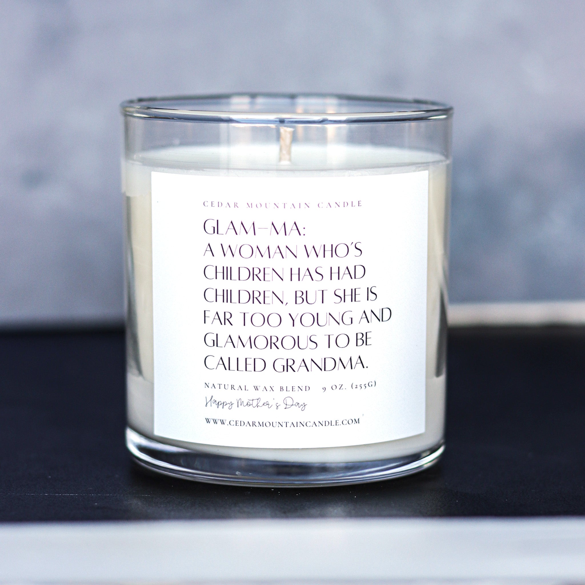 "Glam-ma: a woman who..." - Mother's Day Whiskey Glass Candle