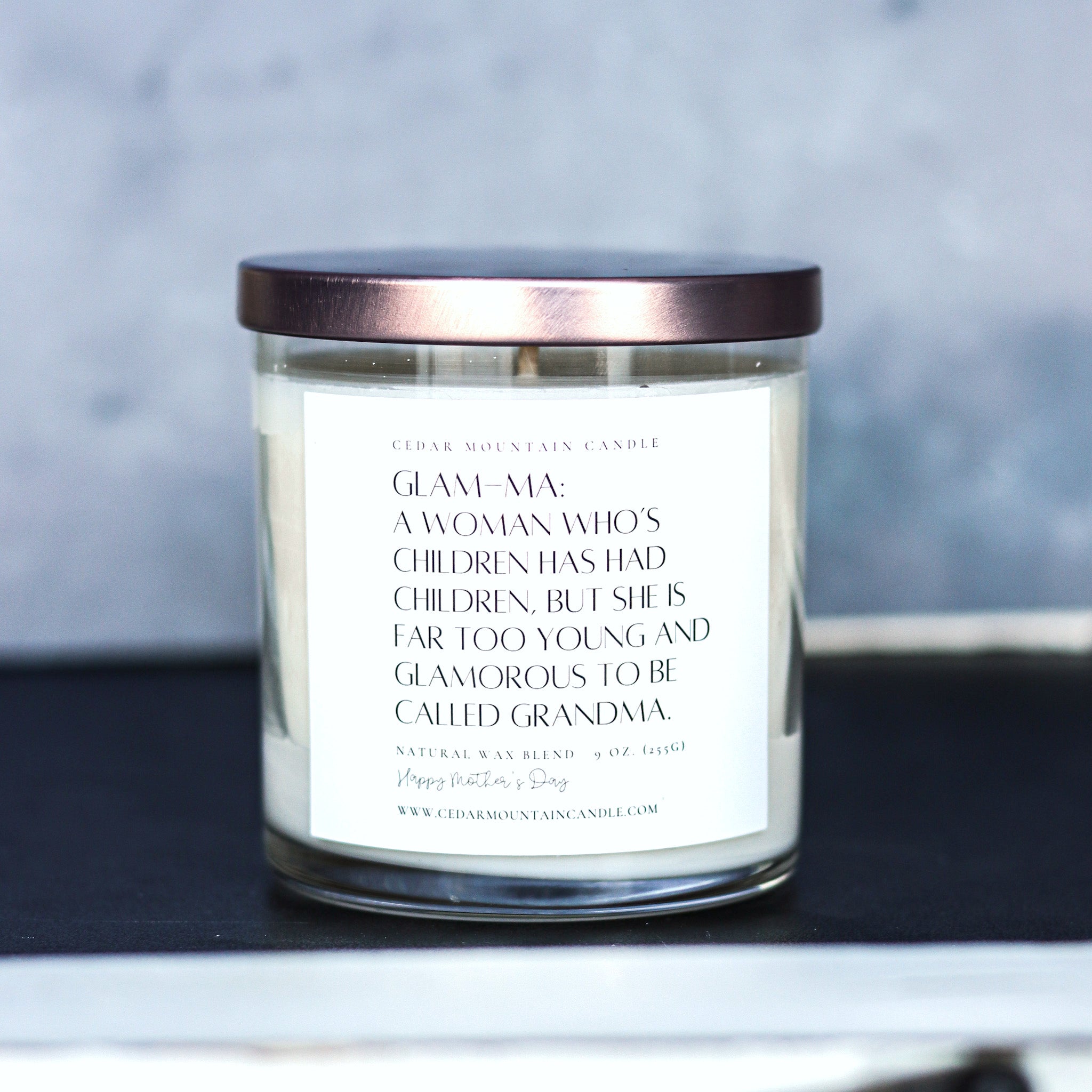 "Glam-ma: a woman who..." - Mother's Day Whiskey Glass Candle