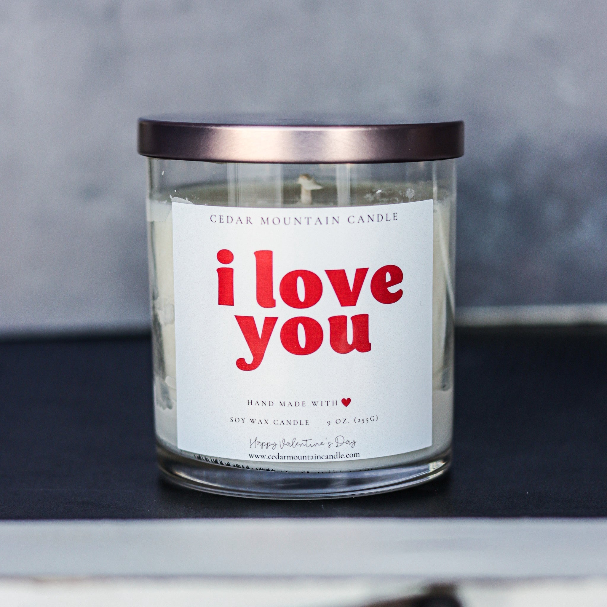 Valentine's Day Scented Soy Candle 9 oz Whiskey Glass Jar