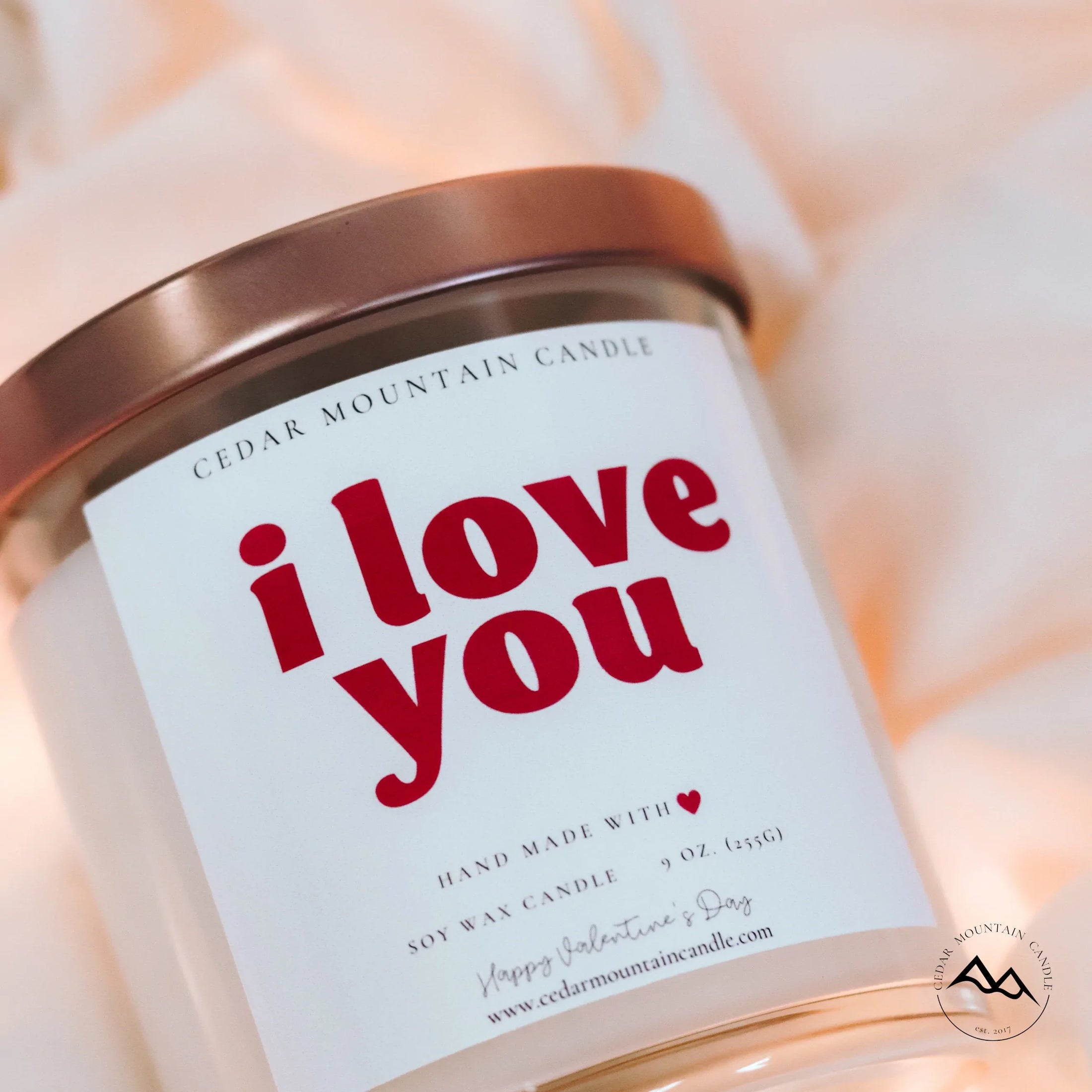 Valentine's Day Scented Soy Candle 9 oz Whiskey Glass Jar