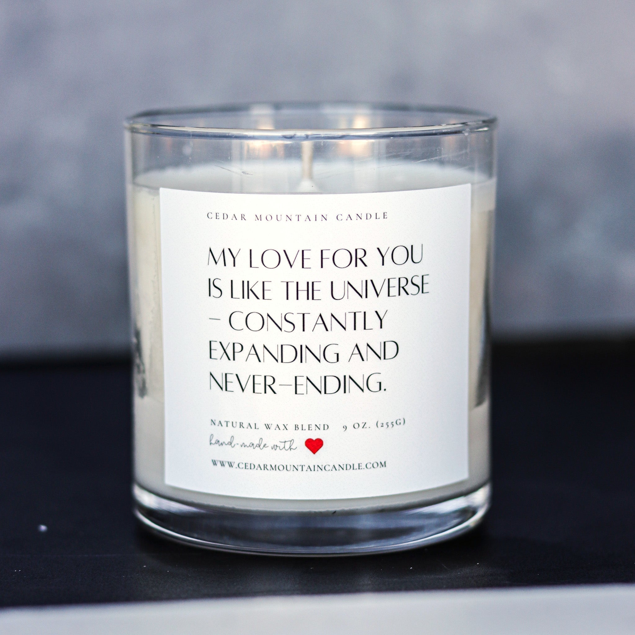 "My love for you is like..." Valentine's Day 9 oz Whiskey Glass Jar Soy Candle - Choose Your Scent