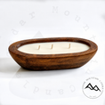 Load image into Gallery viewer, New 3-wick natural wood dough bowl candle
