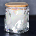 Load image into Gallery viewer, Iridescent Wave Shaped Glass Candle with Bamboo Lid - Choose Your Scent
