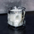Load image into Gallery viewer, Smoke Gray Wave Shaped Glass Candle with Bamboo Lid - Choose Your Scent
