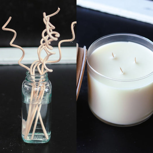 3 Wick Jar Candle + Spiral Diffuser Bundle