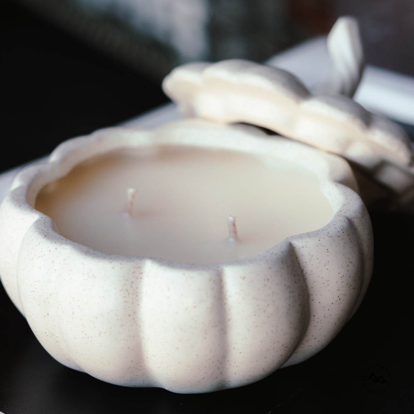 CLEARANCE Ceramic Pumpkin Candle with Lid