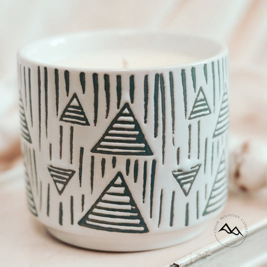 Arrow Tree Ceramic Pot Planter Soy Candle