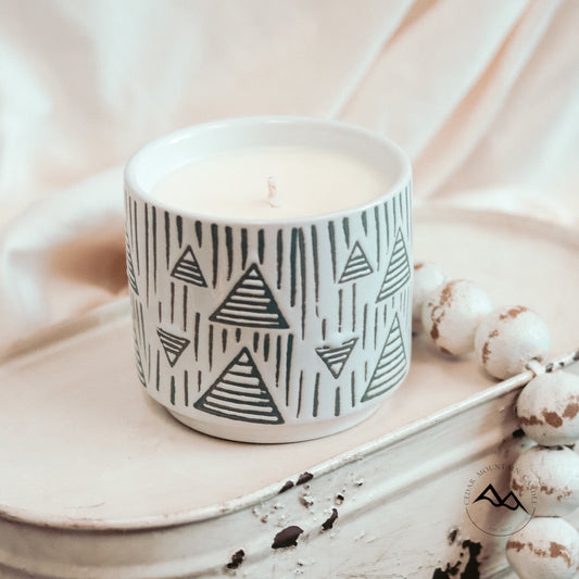 Arrow Tree Ceramic Pot Planter Soy Candle