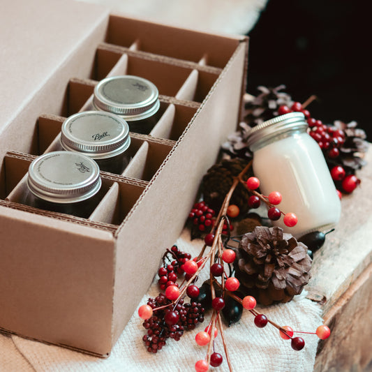 Winter & Holiday Mini Mason Jar Candle Set - Set of 4