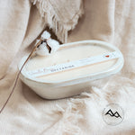 3 Wick White Wood Dough Bowl - Choose Your Scent