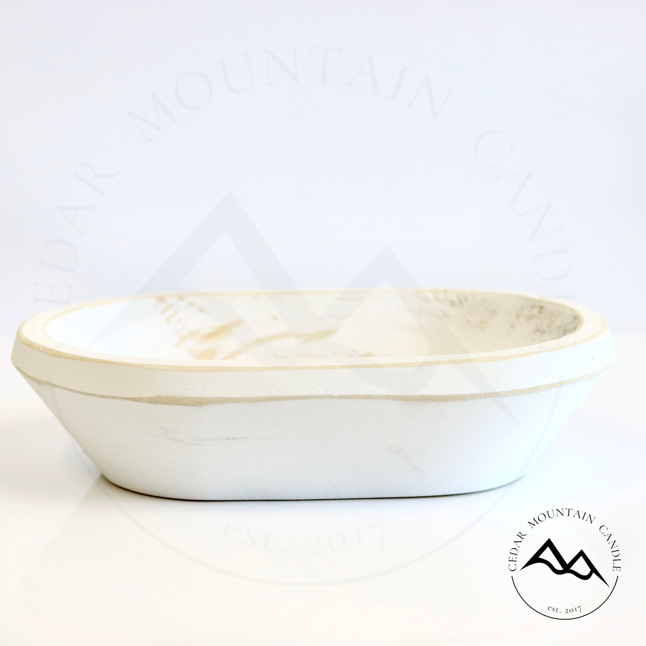 Holly Berry - 3 Wick White Wood Dough Bowl