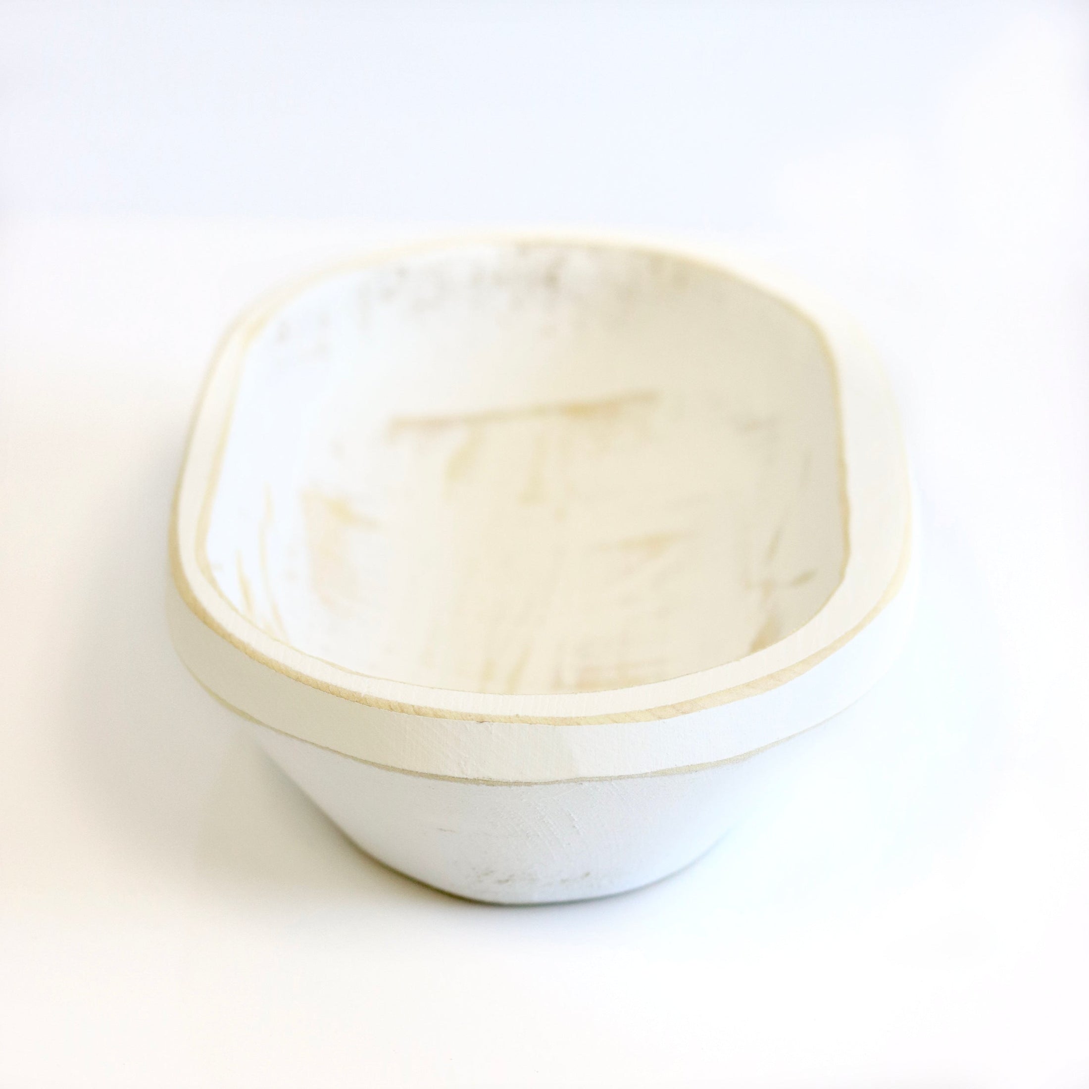 Holly Berry - 3 Wick White Wood Dough Bowl