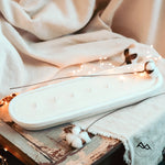 Ethereal Waters - 7 Wick White Wood Dough Bowl Soy Candle