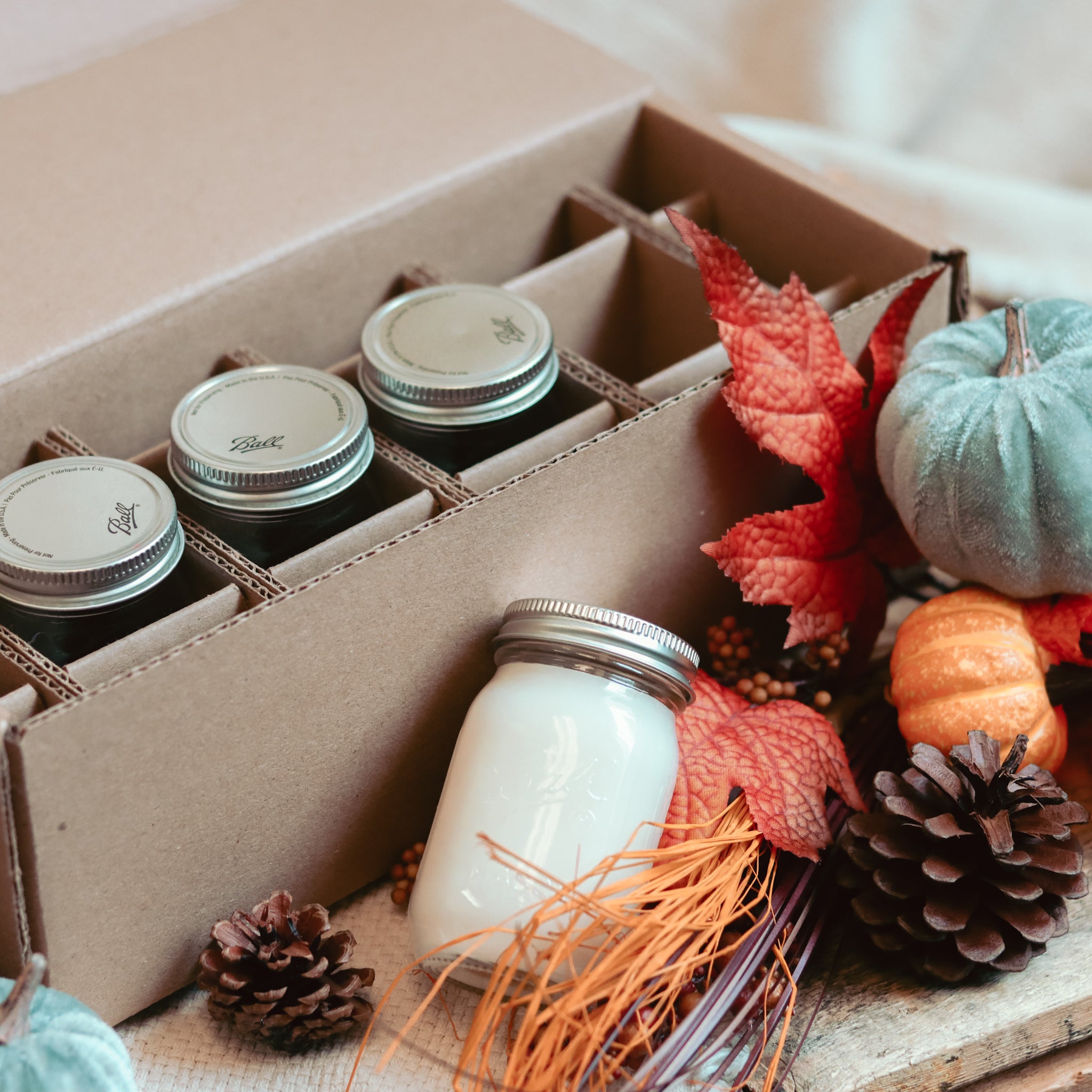 Fall Mini Mason Jar Candle Set - Set of 4