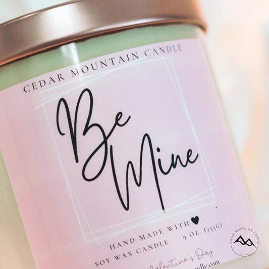 Be Mine - Valentine's Day Soy Candle - 9 oz Whiskey Glass Jar - Choose Your Scent
