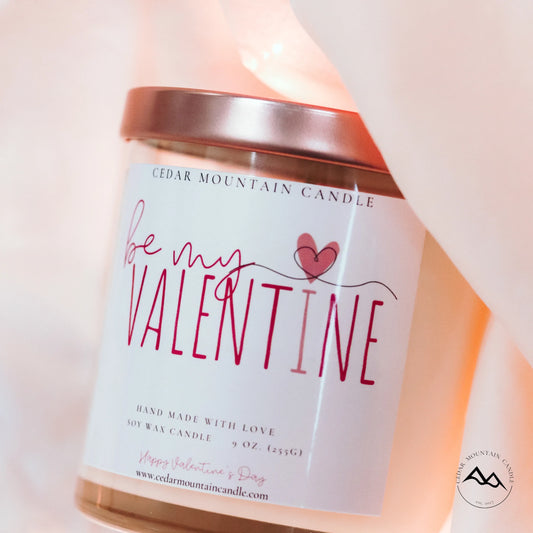 Be My Valentine - Valentine's Day Soy Candle - 9 oz Whiskey Glass Jar - Choose Your Scent