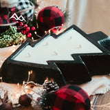 Black Pottery Tree Bowl Candle - Cozy Flannel
