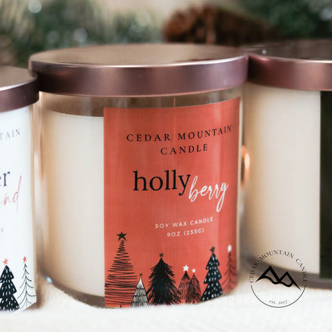 Holly Berry 9 oz Jar Soy Candle