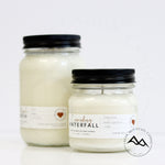 Cedar Mountain Candle collection of 13 oz and 6.5 oz clear mason jar scented soy wax candles in Blackberry Bourbon
