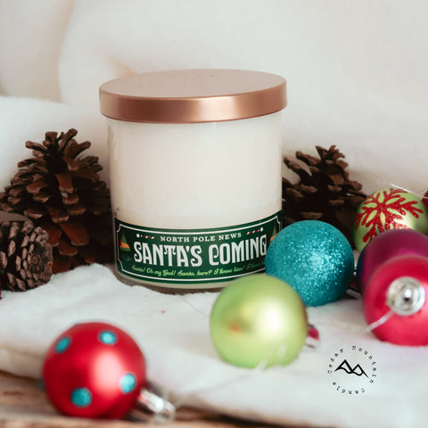 Elf Santa's Coming 9 oz Jar Soy Candle - Winter Scents
