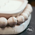 Vegas Desert Bloom - 3 Wick, Beaded Clay Bowl Candle