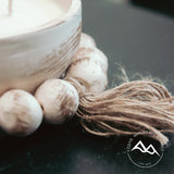 Fresh Brewed Coffee - 3 Wick Handmade Beaded Pottery Soy Candle with Tassel